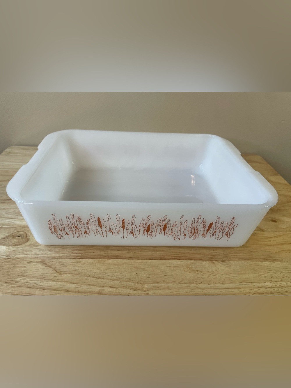 Vintage Proctor-Silex Milk Glass Wheat Pattern Slow Cook Casserole Dish